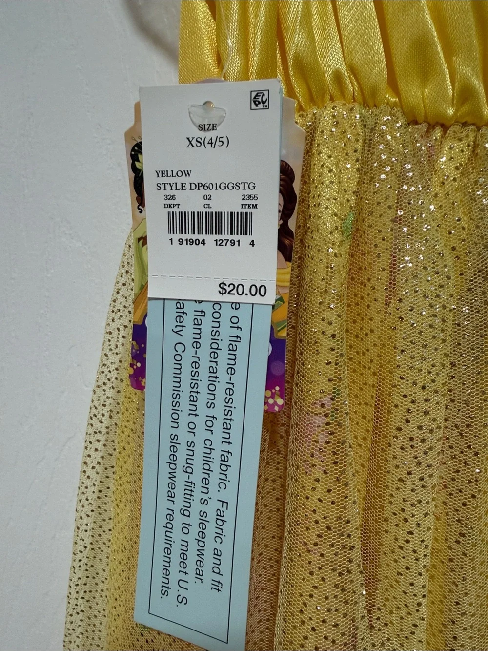 Disney Yellow and Pink Belle-Inspired Princess Costume Dress - Picture 4 of 7